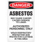 Drawing of Danger asbestos may cause cancer OSHA sign.