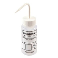 A photograph of a single 01581 Write-On GHS Vented Laboratory Wash Bottle.