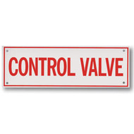 Picture of a Control Valve Aluminum Sprinkler Identification Sign.