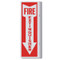 Picture of the Fire Extinguisher 90° aluminum wall sign, 2-sided, 4"w x 12"h.