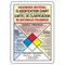 Drawing of bilingual hazardous material classification chart sign with NFPA.