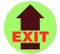 Drawing of green luminescent exit safety floor marker with arrow.