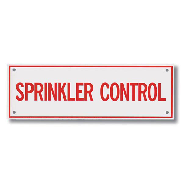 Sprinkler Control Aluminum Sprinkler Identification Sign, 6"w x 2"h Safety Emporium