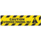 Photograph of an anti-slip floor safety sign reading "Caution Authorized Personnel Only" in black on a yellow background.  Includes a graphic of a yellow exclamation point  in a black triangle.