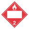 A red and white photograph of a 03141 4 digit blank class 2 dot placards, with flammable gas graphic.