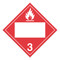 A red and white photograph of a 03144 4 digit blank class 3 dot placards, with flammable liquid graphic.
