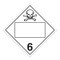 A white and black photograph of a 03151 4 digit blank class 6 dot placards, with toxic/poison graphic.