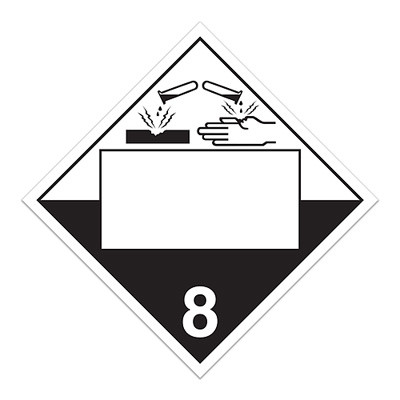 pic Corrosive Material Placard 4 digit blank dot placards class 8 corrosive