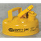 Photograph of 2 quart yellow galvanized steel safety can.