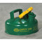 Photograph of 2 quart green galvanized steel safety can.