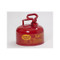Photograph of red type 1 galvanized steel safety can with 2 gallon capacity.
