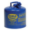 Photograph of blue type 1 galvanized steel safety can with 5 gallon capacity.