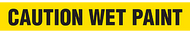 A drawing of the unrolled tape showing the words CAUTION WET PAINT.
