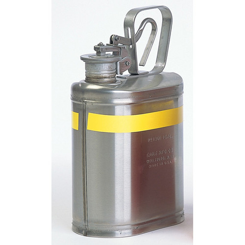 A photograph of a 02124 eagle stainless steel laboratory safety can, with 1 gallon capacity.