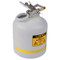A photograph of a 02130 justrite disposal safety cans, polyethylene, 5 gallon, white.
