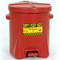 A photograph of a 02131 eagle oily waste safety cans, 6 gallon, red.