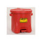A photograph of a 02131 eagle oily waste safety cans, 10 gallon, red.