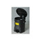 A photograph of a 02131 eagle oily waste safety cans, 14 gallon, black with open lid. 