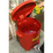 A photograph of a 02131 eagle oily waste safety cans, 14 gallon, red in use. 