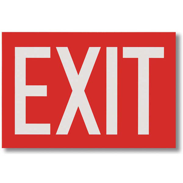 Exit Signs, White Lettering on Red Background, 12