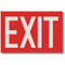 Picture of the Exit Sign, White Lettering on Red Background, 12" w x 8" h.