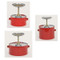 A photograph of red 02140 galvanized steel eagle safety plunger cans.