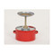 A photograph of red 02140 galvanized steel eagle safety plunger cans with 1 quart capacity.