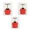 A photograph of red 02141 polyethylene eagle safety plunger cans.