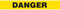 A drawing of an unrolled section of barricade tape reading "DANGER" in black on yellow.