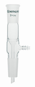A photograph of a CG-1049-01 vertical distillation adapter with 24/40 joints.