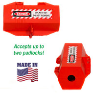 Large Socket Lockout Lockout Safety Supply 7266 Pin and Sleeve Red