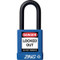 A photograph of a blue 07023 zing recyclock insulated safety padlocks with 1.5" shackle.