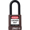 A photograph of a brown 07023 zing recyclock insulated safety padlocks with 1.5" shackle.