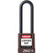 A photograph of a brown 07023 zing recyclock insulated safety padlocks with 3" shackle.