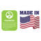 Drawing showing the made in America and UL verified status of product.
