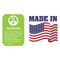 Drawing showing the made in America and UL verified status of product.
