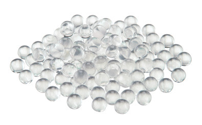 A photograph of a small pile of CG-1101 borosilicate glass beads.