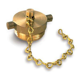 Polished Brass 2.5/" Fire Hose Valve Hydrant Cap /& Chain