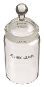 A photograph of a complete CG-1181-03 Thin Layer Chromatography chamber with bottle and stopper (lid).