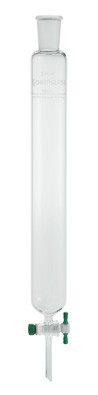 A photograph of a representative CG-1188 chromatography column with PTFE stopcock and 24/40 joint.
