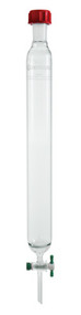 A photograph of a representative CG-1193 chromatography column with PTFE stopcock, fritted glass support disc, and Rodaviss® joint.