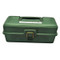 A photograph of a green 07115 zing empty lockout toolbox.
