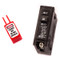 A photograph of a 07154 zing recyclockout™ single-pole circuit breaker universal lockout with circuit breaker.