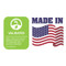 Drawing showing the made in America and UL verified status of product.
