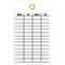 An image of the back of a 04033 inspection record tag with several columns and rows for the DATE (of inspection) and (inspected) BY. 