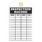 An image of the front of a 04033 inspection record tag.  The header has the words "INSPECTION RECORD" in white on a black background followed by several columns and rows for the DATE (of inspection) and (inspected) BY. 