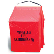 A photograph of a representative 150 lb wheeled fire extinguisher cover.