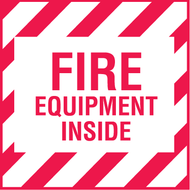 A photograph of a 09384-x 4 x 4 fire equipment inside decal, 5/pkg.