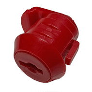 A photograph of a red 09422 replacement cylinder locks for firetech cabinets.