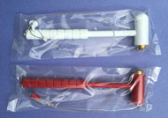 A photograph of a red and a white 09423 replacement hammer assemblies for cato and firetech extinguisher cabinets.
